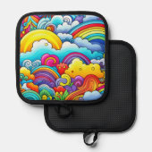 虹の背景 鍋敷き (正面/裏面)