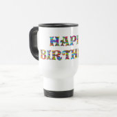 虹の腰回りが大きな誕生日旅行コップ トラベルマグ (正面左)