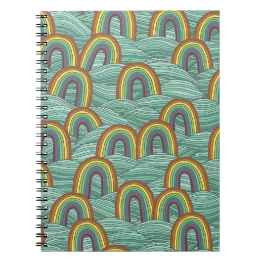 虹の自然：手書きヴィンテージ合成 ノートブック (正面)
