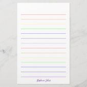 虹の色かわいカラフルモノグラかわいらしムの名前 便箋 (正面)