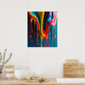 虹の色が美絵を描しカラフルい ポスター (キッチン)