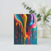 虹の色が美絵を描しカラフルい ポストカード (スタンド正面)