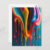 虹の色が美絵を描しカラフルい ポストカード (正面/裏面)