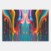 虹の色が美絵を描しカラフルい ラッピングペーパーシート (正面3)