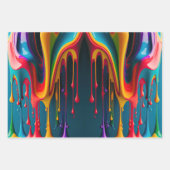 虹の色が美絵を描しカラフルい ラッピングペーパーシート (正面)