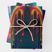 虹の色が美絵を描しカラフルい ラッピングペーパーシート (インサイチュ)