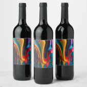 虹の色が美絵を描しカラフルい ワインラベル (ボトル)