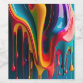 虹の色が美絵を描しカラフルい ワインラベル (シングルラベル)