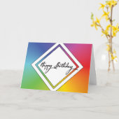 虹の色で望む甘いハッピーバースデー カード (黄色い花)