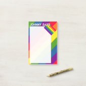 虹の色と旗とカスタム文字 ポストイット (デスク上)