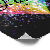 虹の色のスパーキンググリッターハートラブポスト ポスター (角)