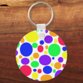 虹の色のスプーン色の斑点 キーホルダー (正面)