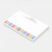 虹の色のノートブック 先生からのメモ ポストイット (アングル)