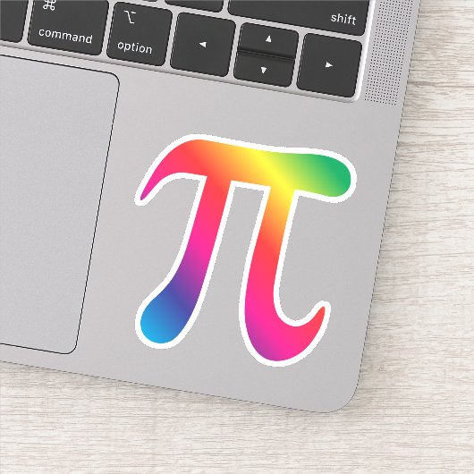 虹の色のパイ記号 シール (詳細)
