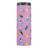 虹の色のパターンのロブバード タンブラー (裏面)