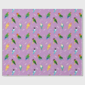 虹の色のパターンのロブバード ラッピングペーパー (フラット)