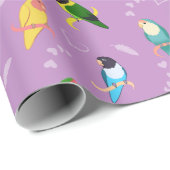 虹の色のパターンのロブバード ラッピングペーパー (ロールコーナー)