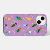 虹の色のパターンのロブバード iPhoneケース (裏面横)