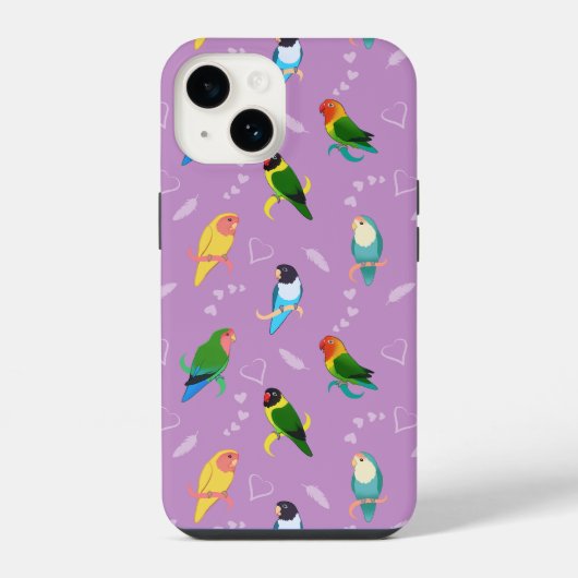虹の色のパターンのロブバード iPhoneケース (裏面)