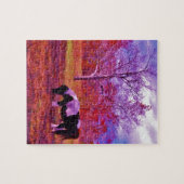 虹の色のフィールドにポニー ジグソーパズル (横)