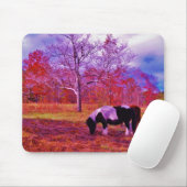 虹の色のフィールドにポニー マウスパッド (マウス)