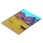虹の色のフィールドの馬 ノートブック (左側)