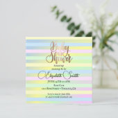 虹の色のベビーシャワー 招待状 (スタンド正面)