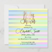 虹の色のベビーシャワー 招待状 (正面)