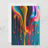 虹の色のペイントがカラフルな誕生日パーティーを彩る 招待状 (裏面)