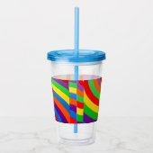 虹の色の上にシャープな明るいライン大 アクリルタンブラー (右)