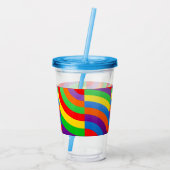 虹の色の上にシャープな明るいライン大 アクリルタンブラー (裏面)