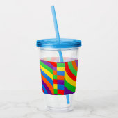 虹の色の上にシャープな明るいライン大 アクリルタンブラー (左)