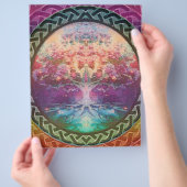 虹の色の中の静謐な生活の木 チラシ (手)