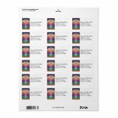 虹の色の中の静謐な生活の木 ラベル (フルシート)