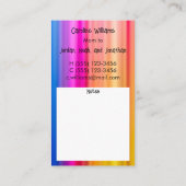 虹の色の写真を遊見せる コーリングカード (裏面)