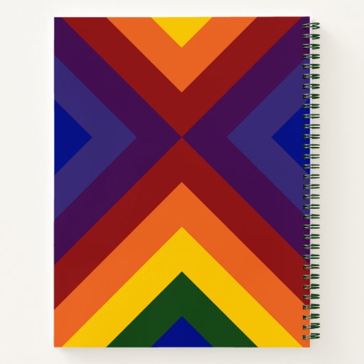 虹の色の山形のスケッチ注記 ノートブック (裏面)