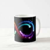 虹の色の彗星の無限大記号 コーヒーマグカップ (正面右)