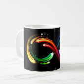 虹の色の彗星の無限大記号 コーヒーマグカップ (正面左)