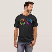 虹の色の彗星の無限大記号 Tシャツ (正面フル)