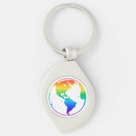虹の色の惑星地球 キーホルダー