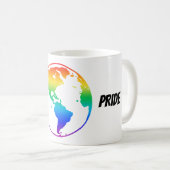 虹の色の惑星地球 コーヒーマグカップ (正面右)