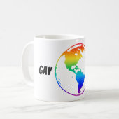虹の色の惑星地球 コーヒーマグカップ (正面左)