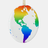 虹の色の惑星地球 セラミックオーナメント (右)
