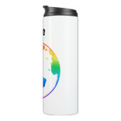 虹の色の惑星地球 タンブラー (回転右)