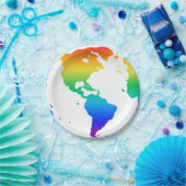 虹の色の惑星地球 ペーパープレート (パーティー)