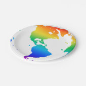 虹の色の惑星地球 ペーパープレート (アングル)