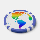 虹の色の惑星地球 ポーカーチップ (シングル)