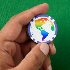 虹の色の惑星地球 ポーカーチップ