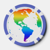 虹の色の惑星地球 ポーカーチップ (裏面)