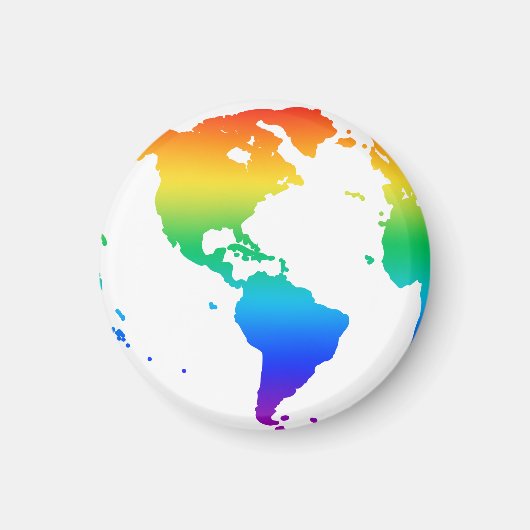 虹の色の惑星地球 マグネット (正面)